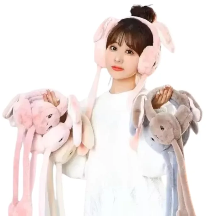 Cute Bunny Ear Plush Earmuffs with Long Flap – Soft Winter Warm Headband for Girls & Women