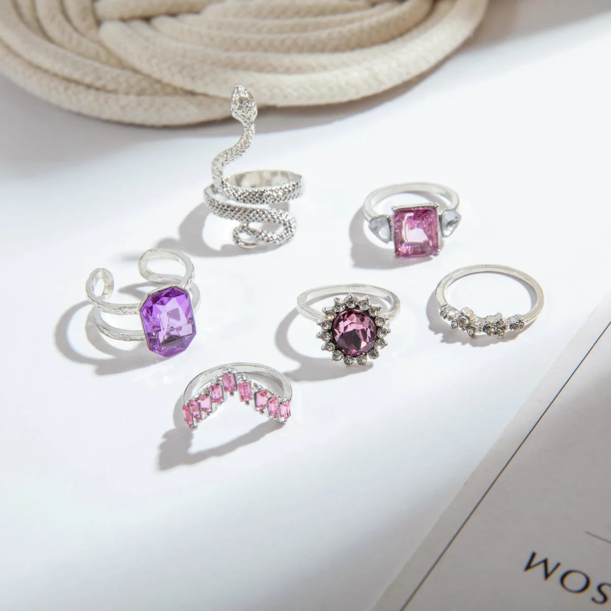Ring 6Pcs/set Purple Snake Shaped