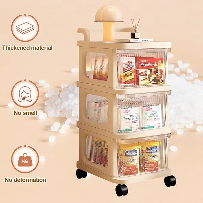 Baby Products Storage Organizer, 3 Tier Mobile Nursery Organizer